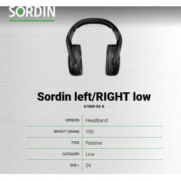 Sordin LEFT/RIGHT LOW Headband Black PVC