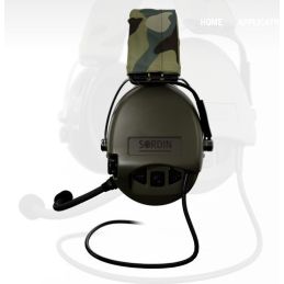 Sordin Supreme MIL CC Headband Green PVC Camouflage Fabric