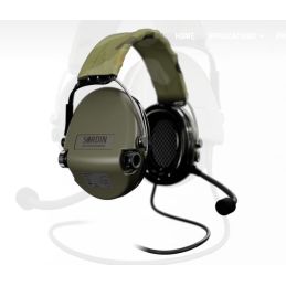Sordin Supreme MIL CC Headband Green PVC Camouflage Fabric