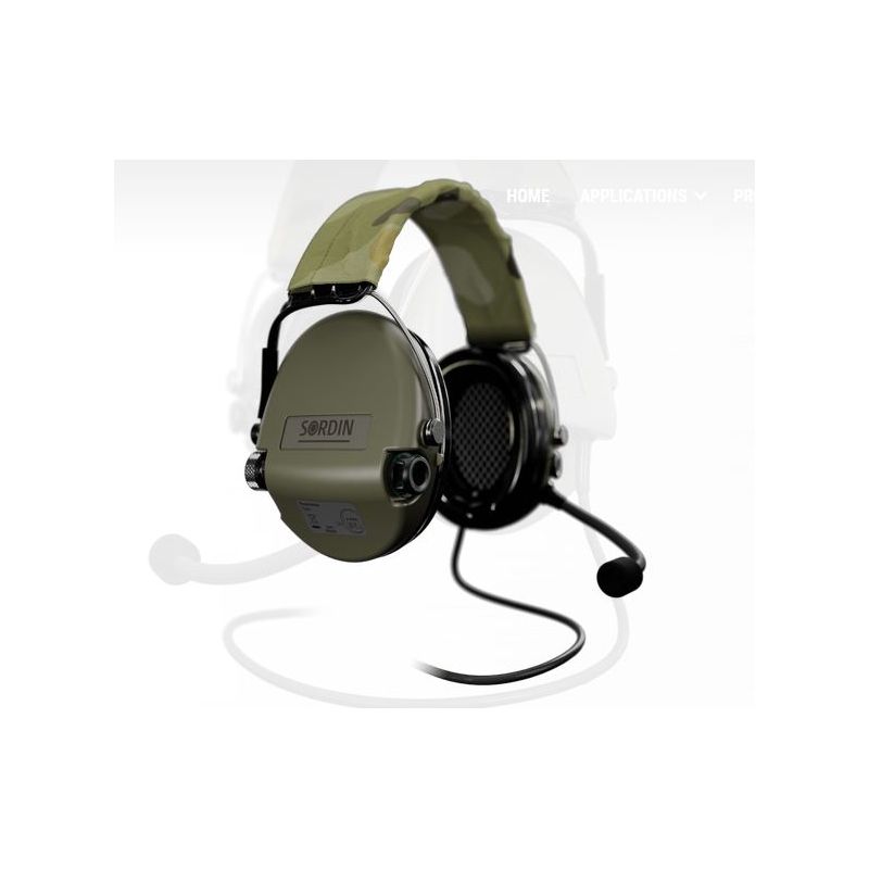 Sordin Supreme MIL CC Headband Green PVC Camouflage Fabric Sordin Supreme MIL CC Headband Green PVC Camouflage Fabric