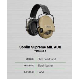 Sordin Supreme MIL AUX Slim HB Sand