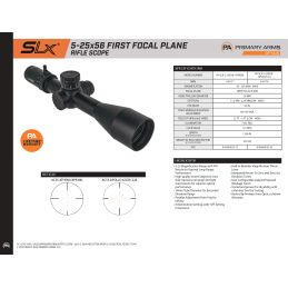 Primary Arms SLx 5-25x56 FFP Rifle Scope - Illuminated ACSS Athena BPR MIL Reticle